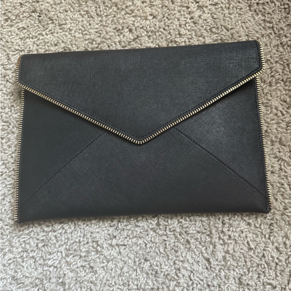 Rebecca Minkoff Black Clutch with Gold Trim